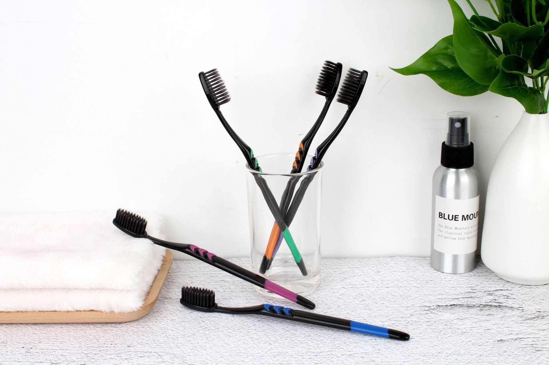 Bamboo Toothbrush - 1pcs Bamboo Charcoal Soft-Bristle Toothbrush –