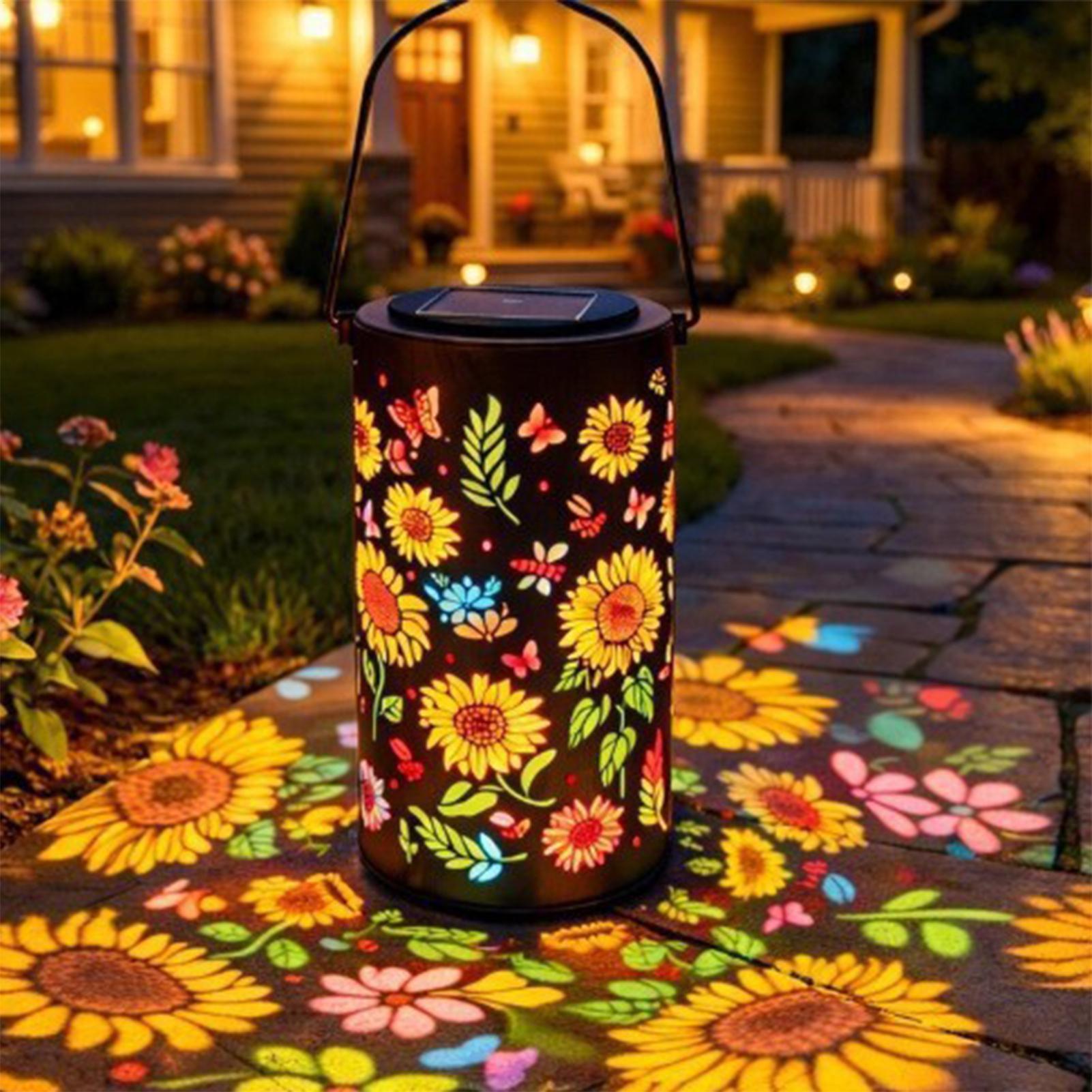 Solar Garden Light - Sunflower Solar Lantern Weatherproof Metal Colorful