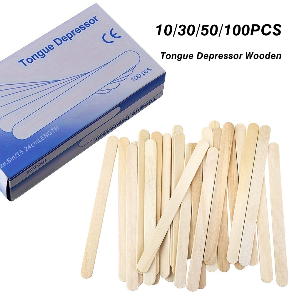 Beeswax Wrap - 10/30/50/100PCS Disposable Tongue Depressor Wooden Tattoo