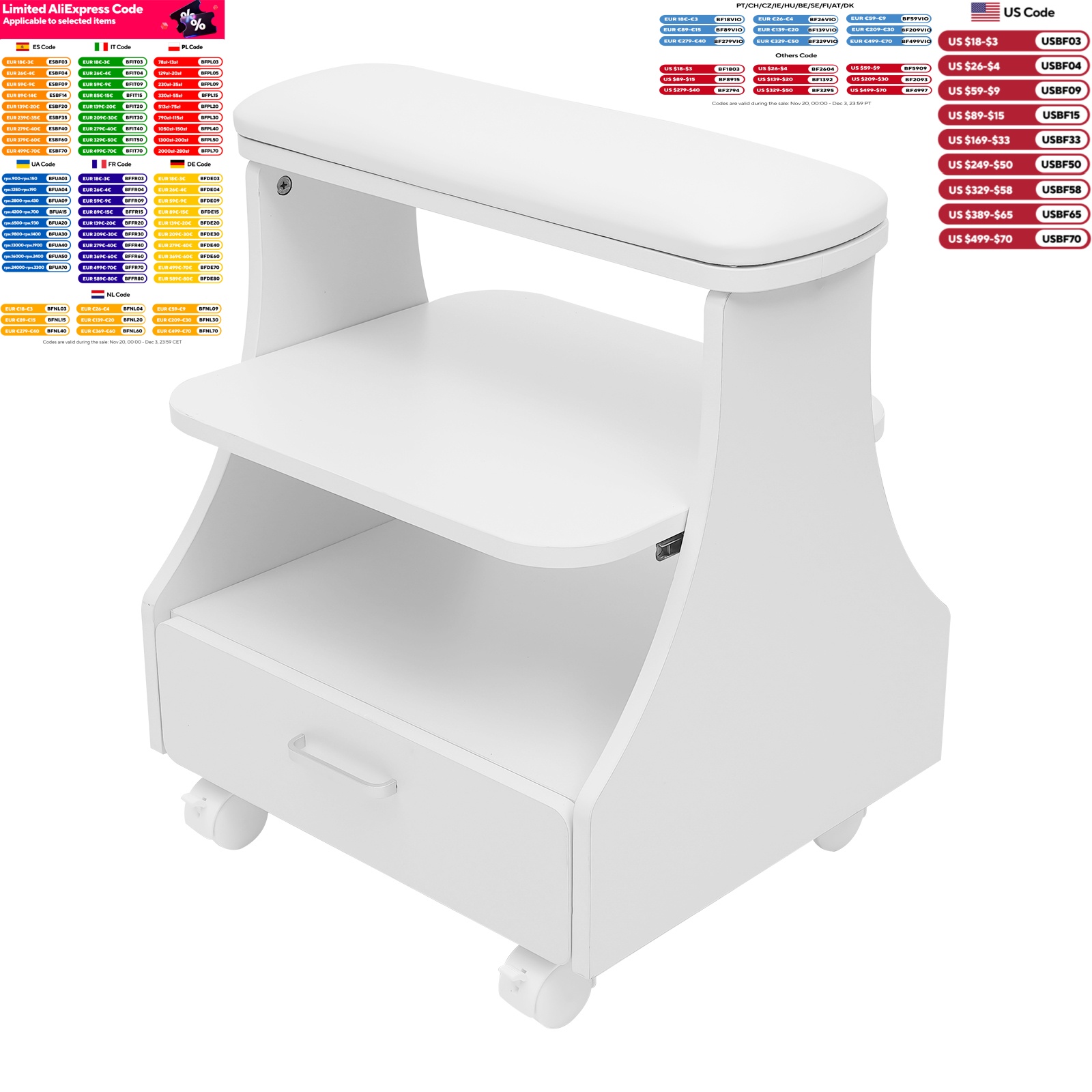 3-tier Foot Rest Manicure Stoo - đánh giá và giá Eco Sponge