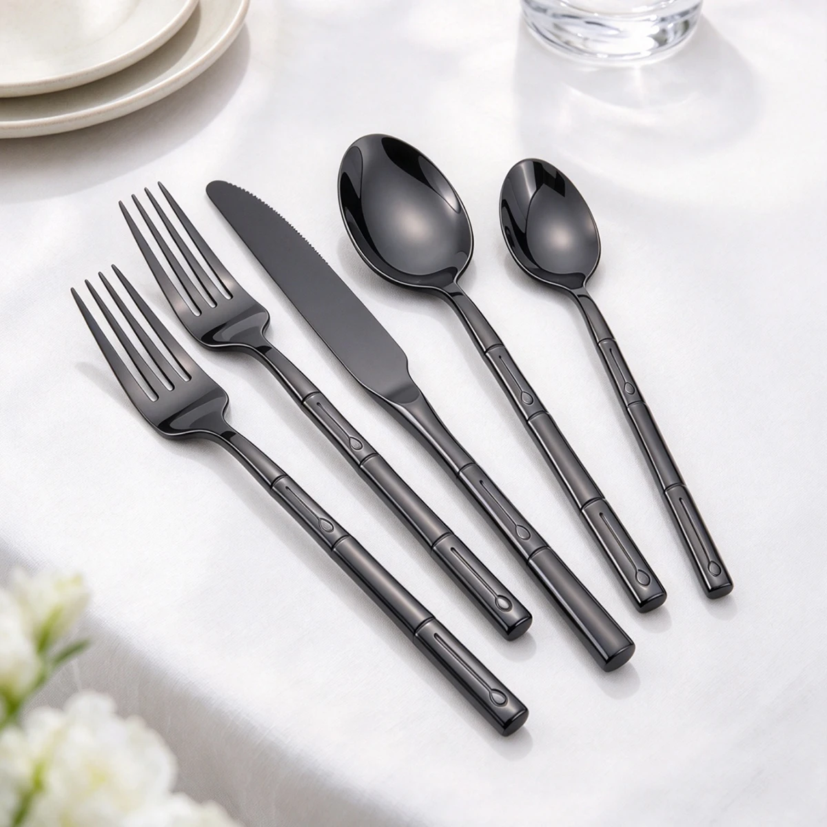 5pcs Knife Fork Spoon Cutlery  - đánh giá và giá Bamboo Cutlery