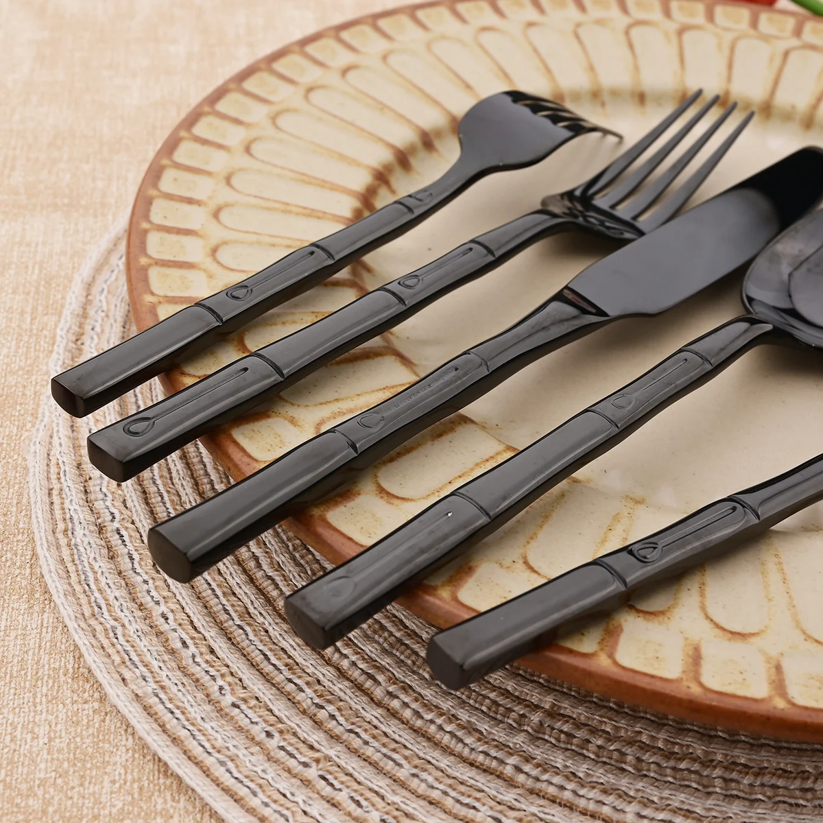 5pcs Knife Fork Spoon Cutlery  - đánh giá và giá Bamboo Cutlery