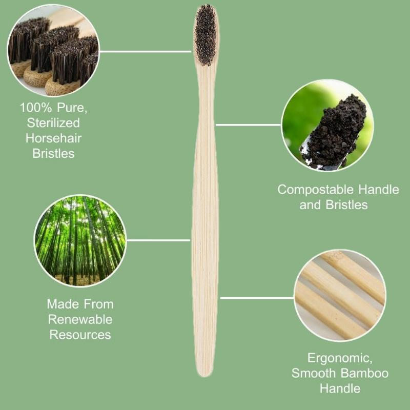 100 Pack Horse Bristles Bamboo - đánh giá và giá Bamboo Toothbrush
