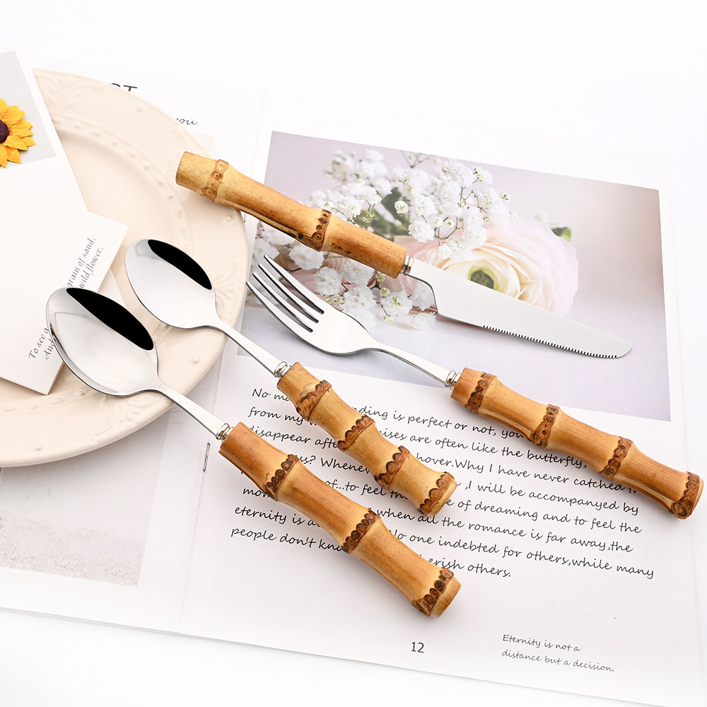 Drmfiy Gold Dinner Fork Cutler - đánh giá và giá Bamboo Cutlery