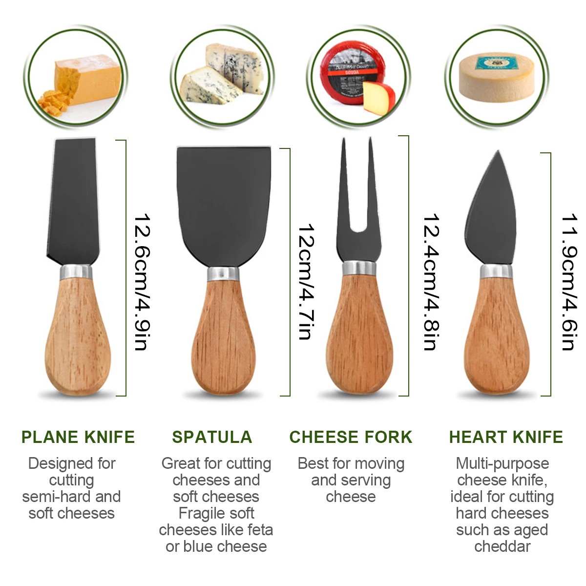 Cheese Knives Set for Charcute - đánh giá và giá Bamboo Cutlery
