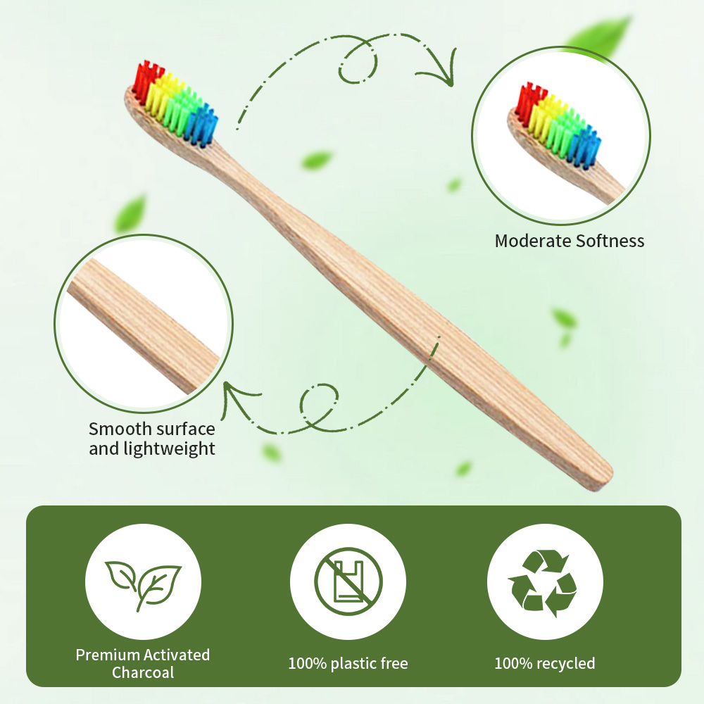 10 Pack Rainbow Bamboo Toothbr - đánh giá và giá Bamboo Toothbrush