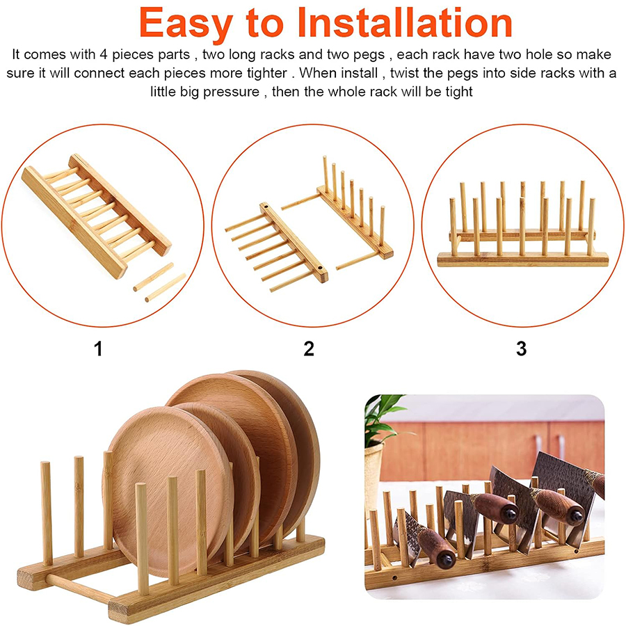 1pcs/2pcs Bamboo Dish Rack, Pl - đánh giá và giá Bamboo Cutlery