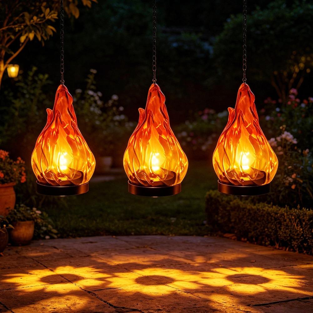 Solar Flame Hanging Lantern Li - đánh giá và giá Solar Garden Light