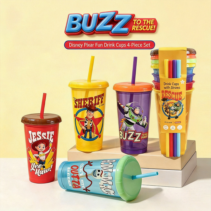 Toy Story 5 Plastic Straw Cups - đánh giá và giá Reusable Straw