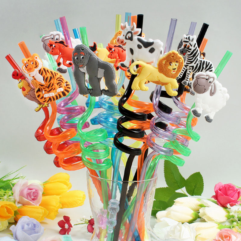 12-pack of cartoon animal-them - đánh giá và giá Reusable Straw